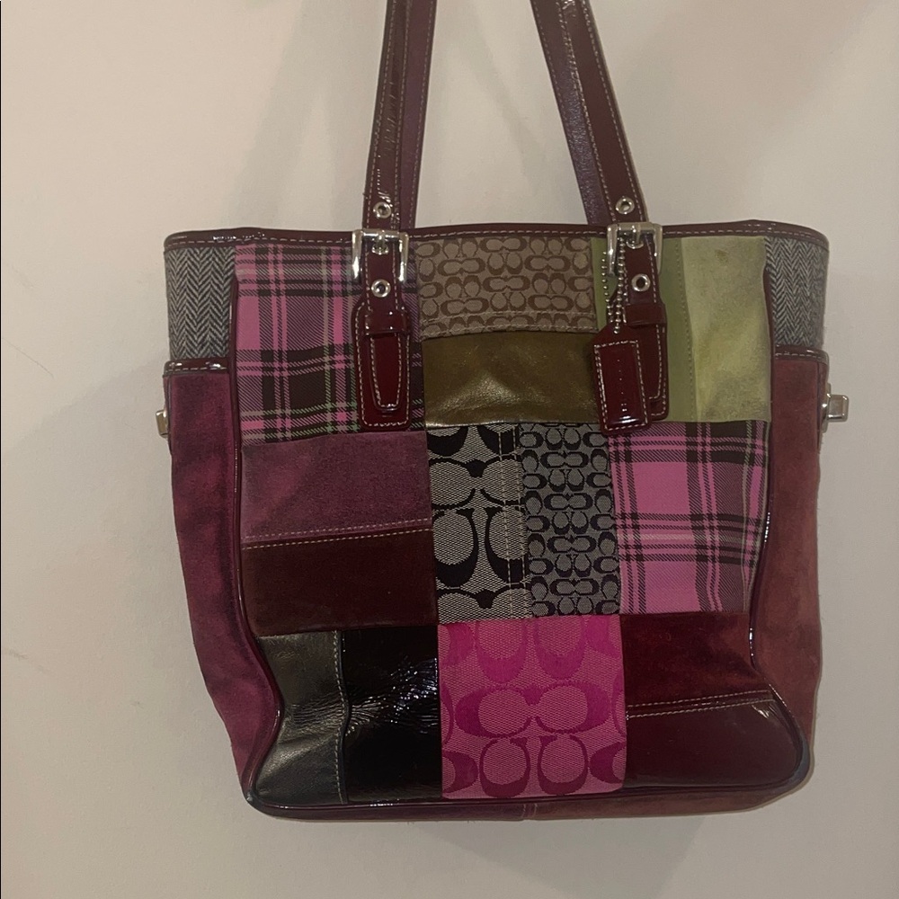 Coach 2005 Holiday Patchwork Tote Bag - Multicolor